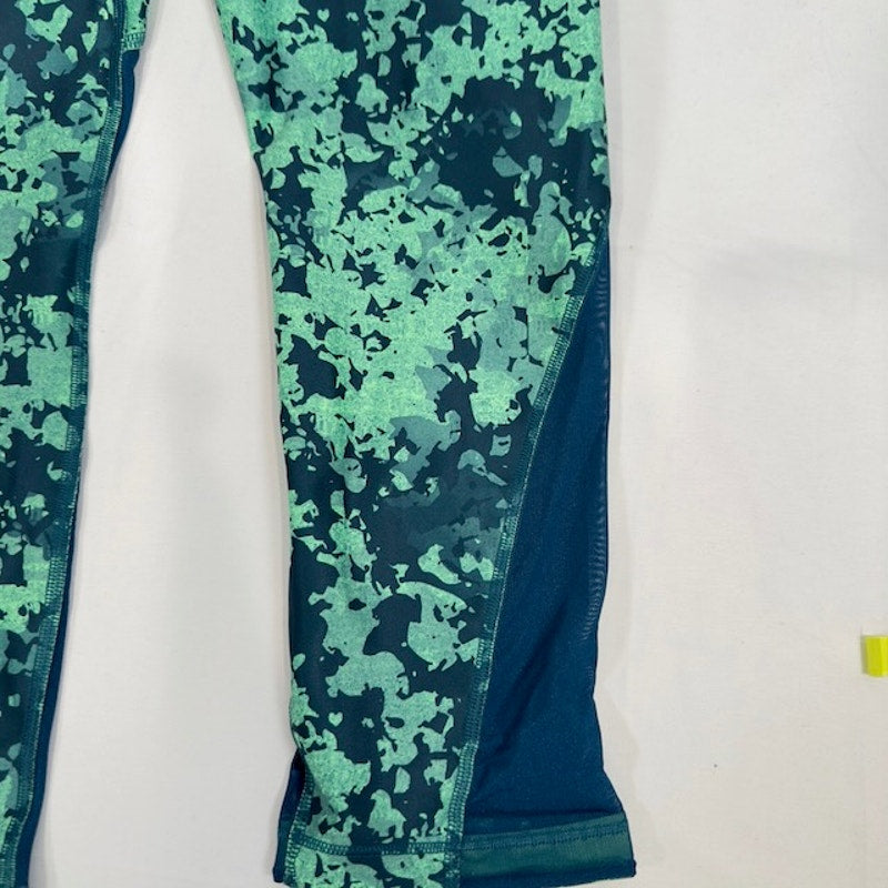 Under Armor Compression Leggings HeatGear Printed Mesh-Inset Green Womens XL