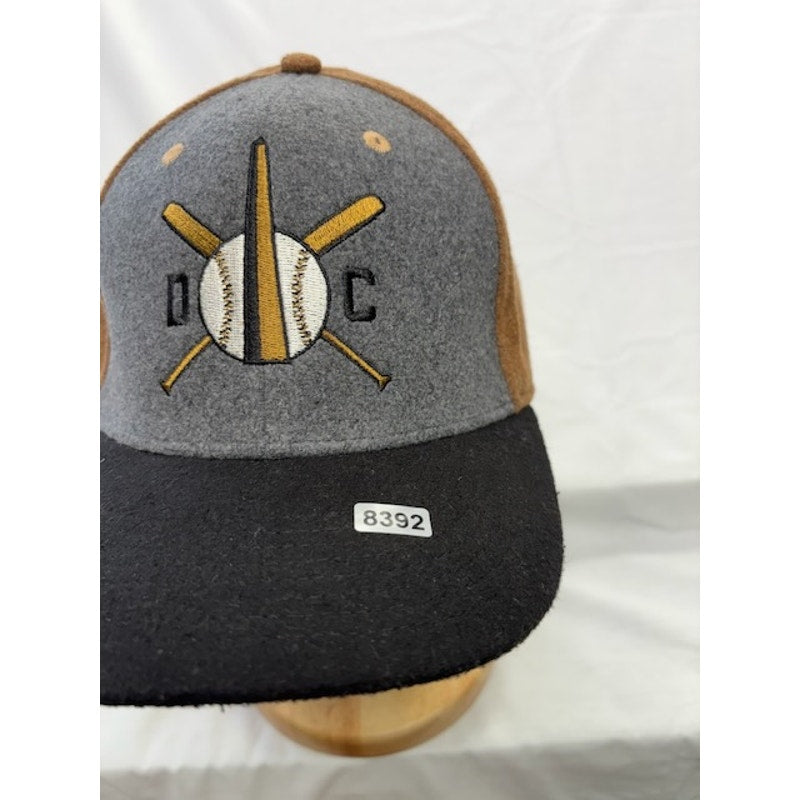 Billy Reid Wool Baseball Hat Leather Strap Cap Gray Brown Adult Size L/XL