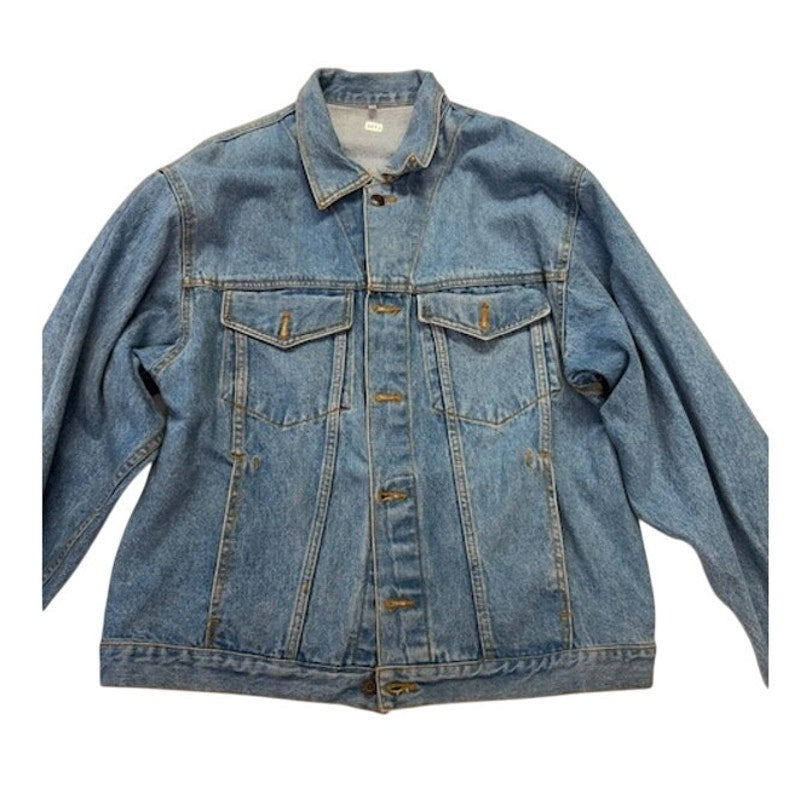 Vintage Hard Rock Cafe Tijuana Denim Jacket Embroidered Logo Blue Mens Size 42