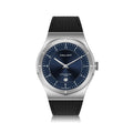 Gallant Wrist Watch Swiss Quartz Stainless Steel Blue Black Silver Mens OS