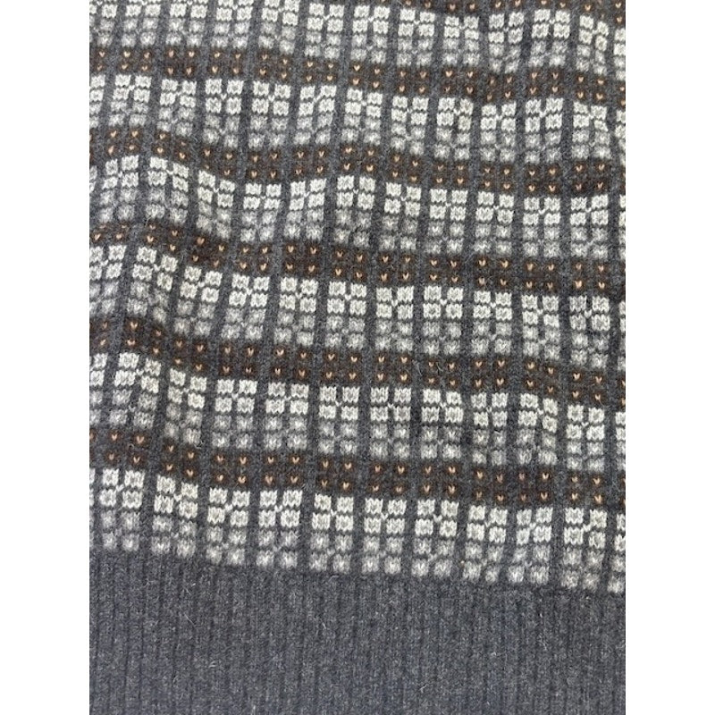 Casa Moda Knitted Striped Quarter Zip Sweater Wool Blend Gray Mens Size L
