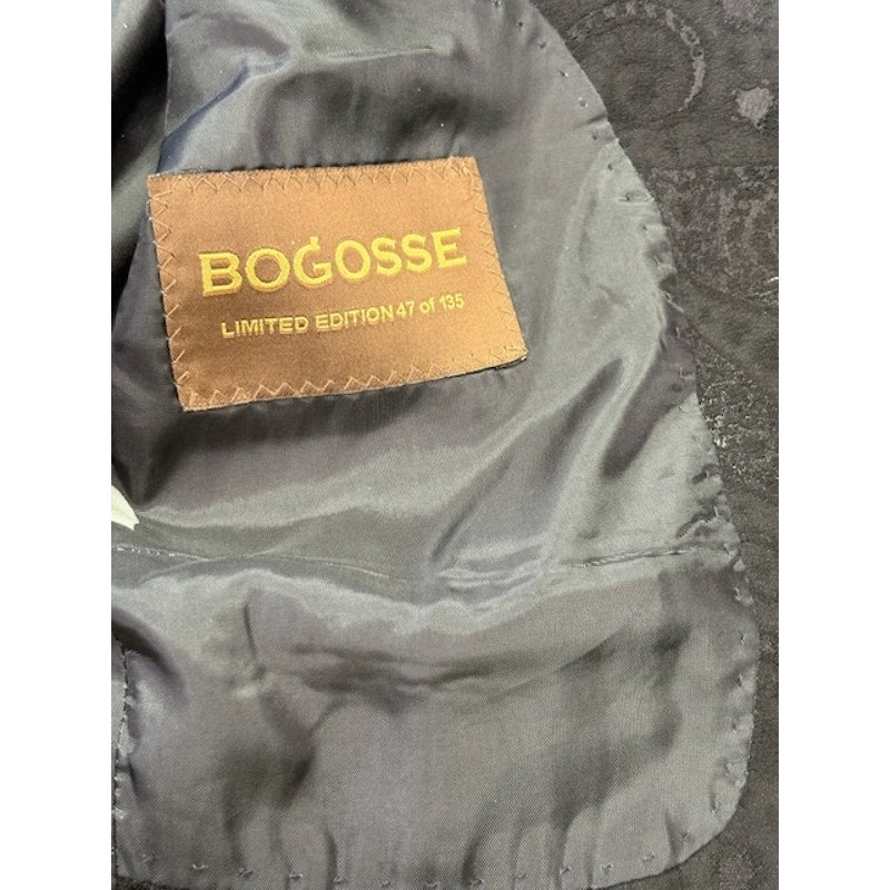 Bogosse Tibo Blazer Two Button Paisley Dragon Print Viscose Gray Mens Size 44