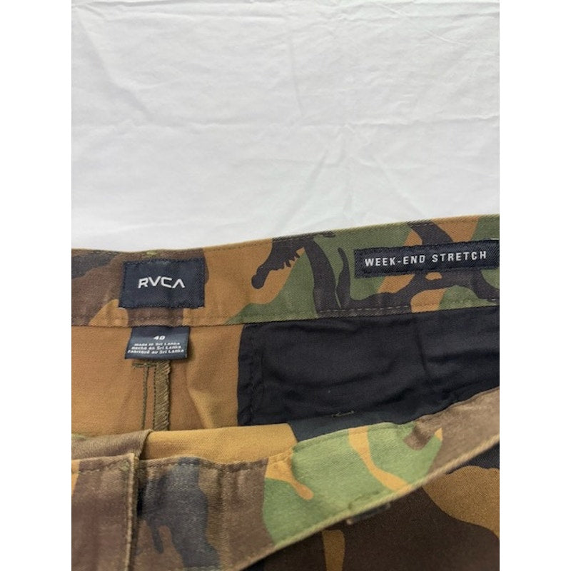 RVCA Weekend Stretch Shorts Mid Rise Camo M202NRWS Multicolor Mens Size 40