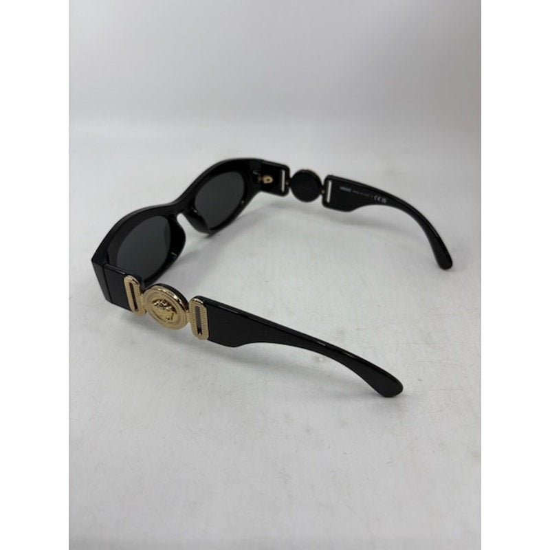 Versace Sunglasses Medusa Head Logo Gold Tone Black Frame Eyewear Womens OS