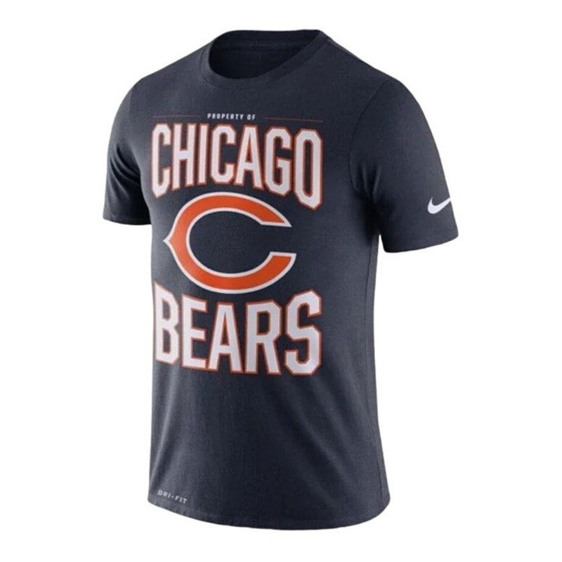 Nike Dri-Fit NFL Chicago Bears Property Of Performance T-Shirt Navy Mens Size M