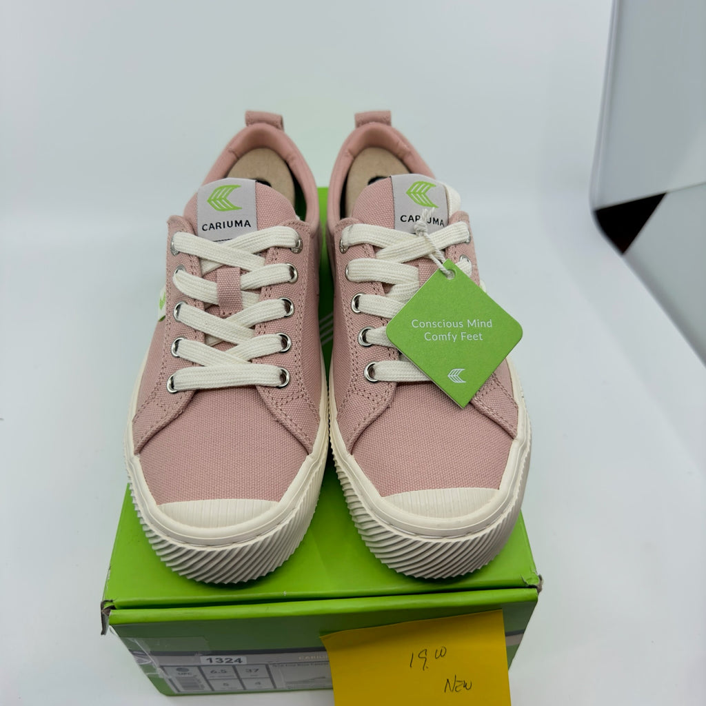 Cariuma Unisex Oca Low Canvas Sneaker Casual Shoes Lace-Up Rose Pink Size 5/6.5
