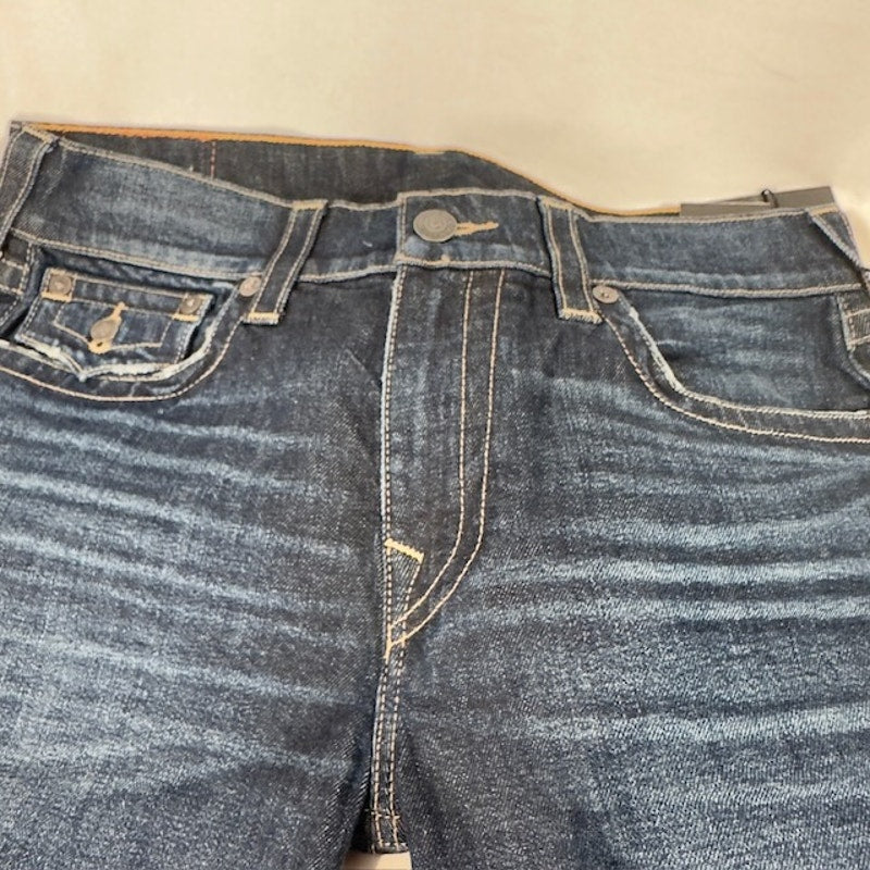 True Religion Ricky Flap SE Relaxed Straight Jeans Dark Axle Denim Mens Size 33
