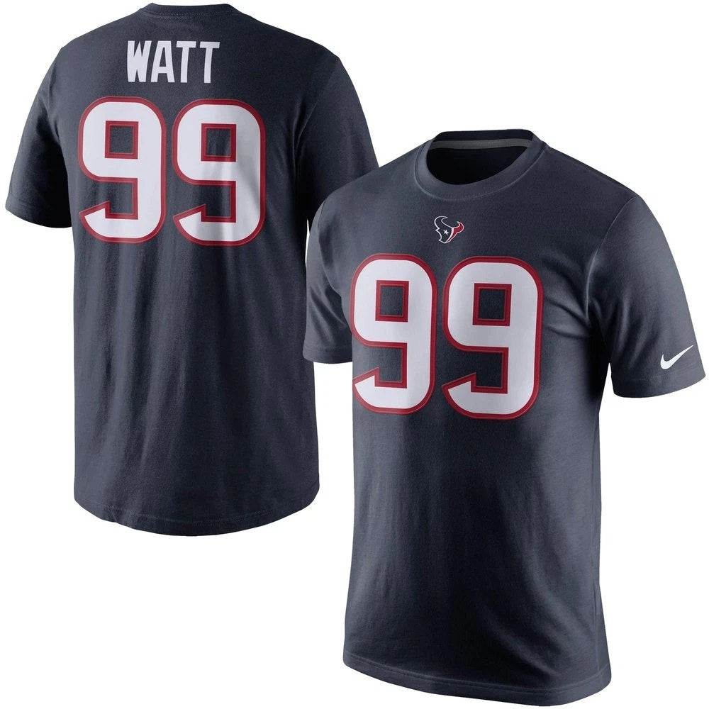 Nike Dri-Fit Houston Texans Watt #99 T-Shirt Short Sleeve Blue Mens Size M