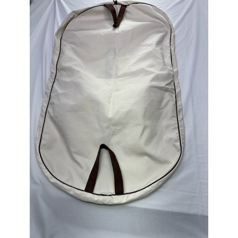 Hermès Garment Bag Suit Carrier Travel Dust Cover Canvas Leather Trim Beige