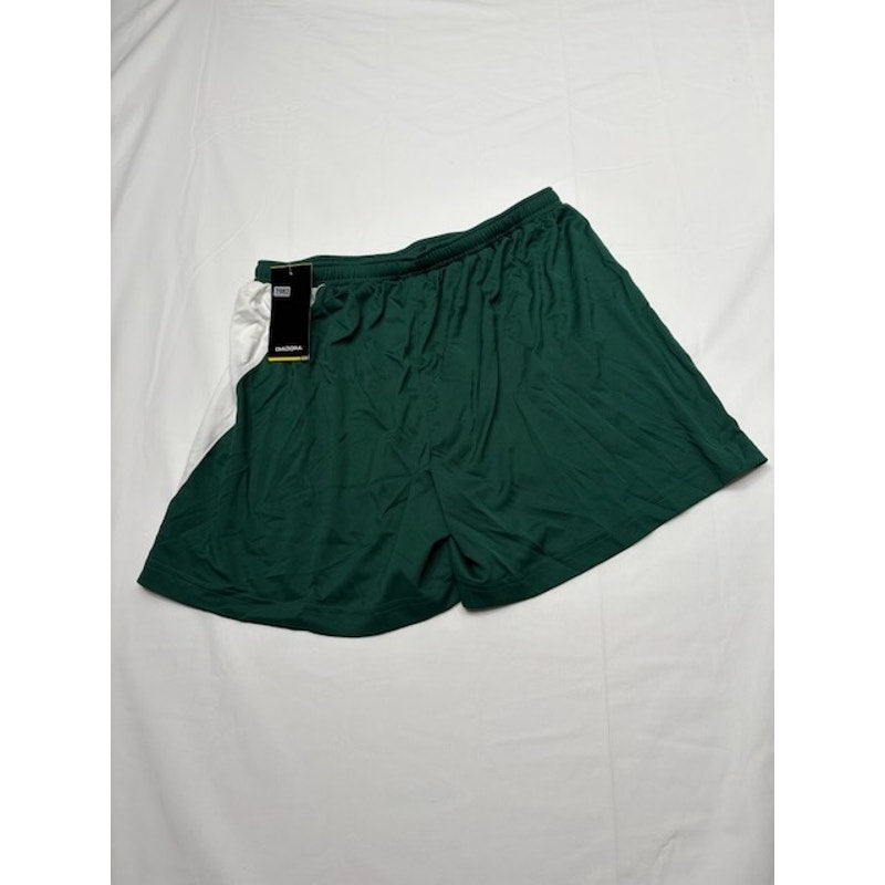 Diadora Diadry Training Shorts Elastic Waist Pull-On Green/White Womens Sz L