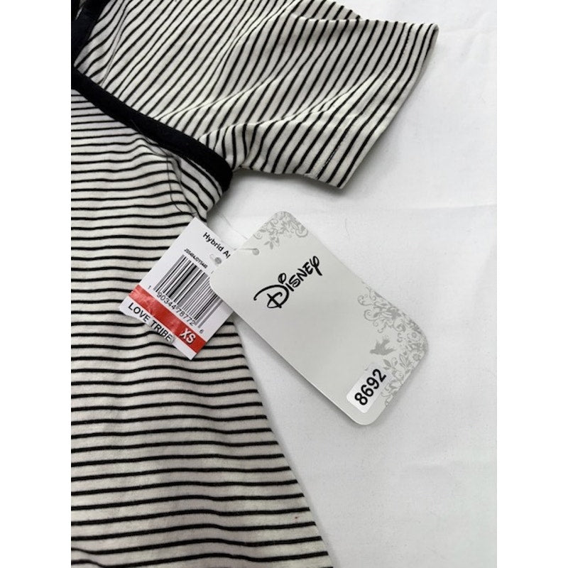 Disney Belle Creme De La Creme Cold Shoulder Top Striped Black White Size XS