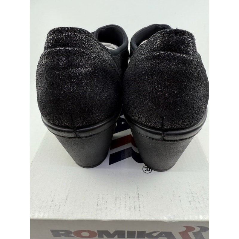 Romika Mokassetta 295 Clogs Shoes Leather Slip-On Studded Black Womens Sz 37
