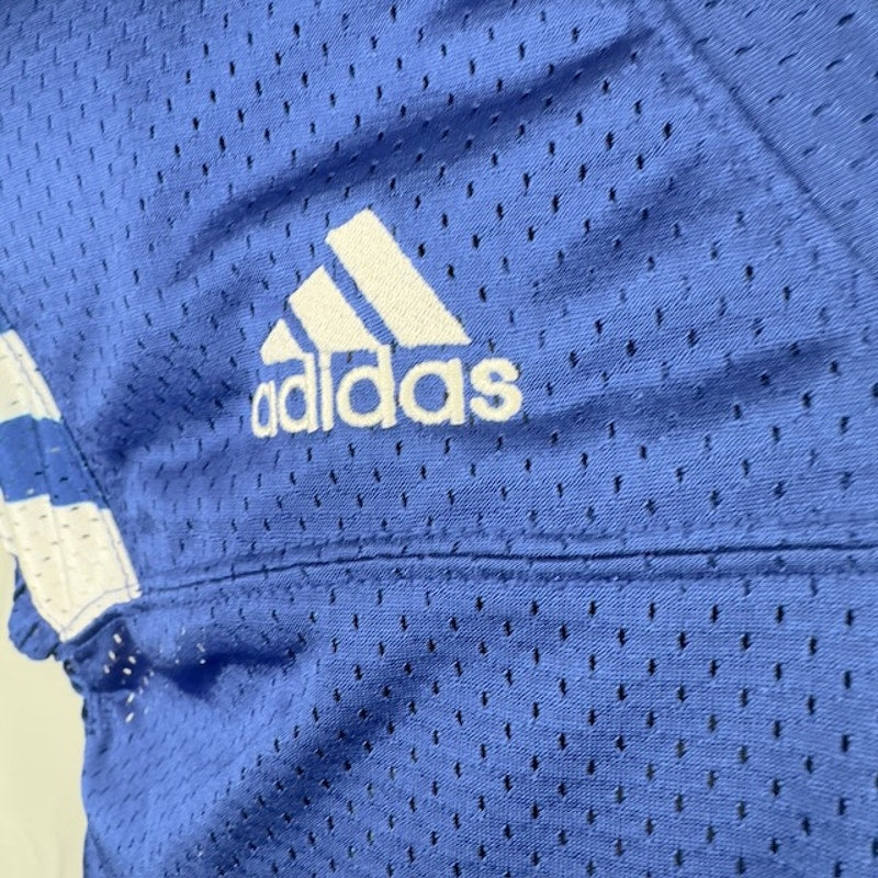 Adidas Climalite Audible Football Jersey Short Sleeves Mesh Blue Mens Size M