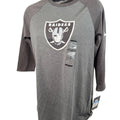 Nike NFL Las Vegas Raiders Tri-Blend Raglan 3/4-Sleeve T-Shirt Gray Womens M