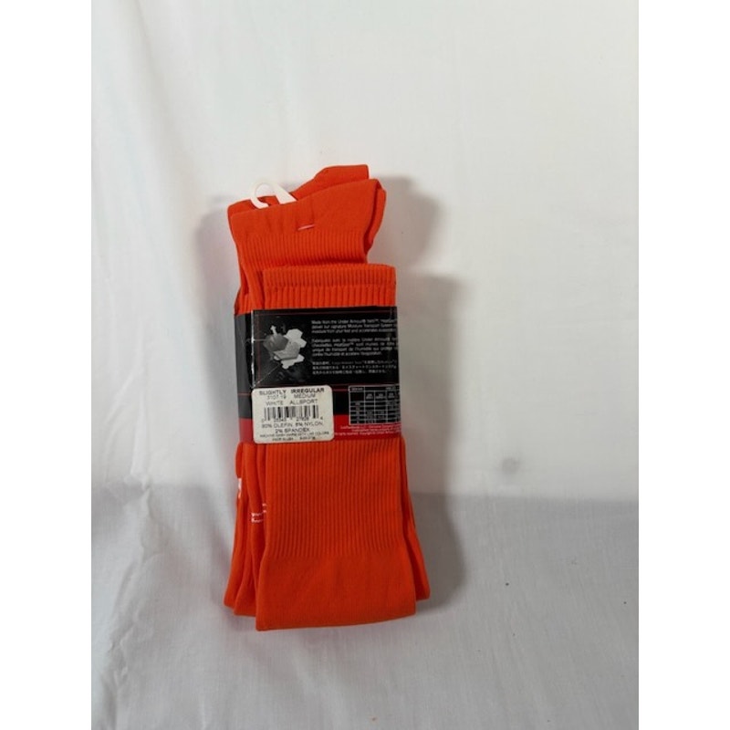 2 Pairs Under Armour Performance HeatGear AllSports Socks Orange Size 9-11