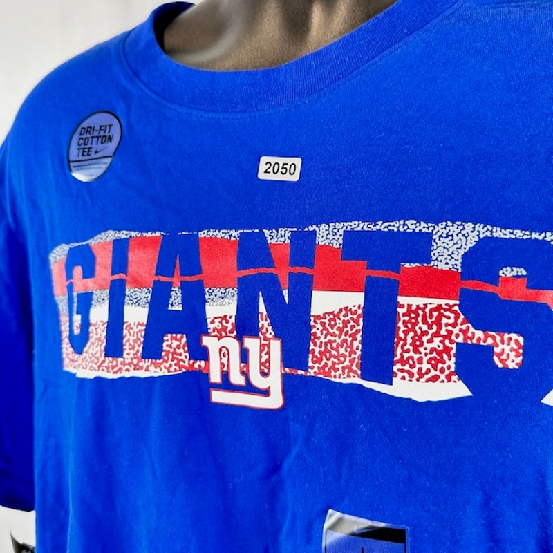 Nike NFL New York Giants Tee Shirt Standard Fit Short Sleeve Blue Mens Size L