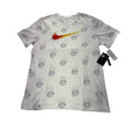 Nike Basketball Allover Print T-Shirt SS Standard Fit White Men Size Large