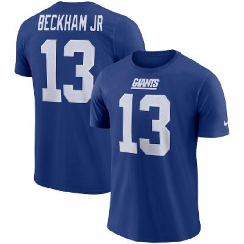 Nike Odell Beckham Jr New York Giants Player Pride 3.0 T-Shirt Blue Mens S