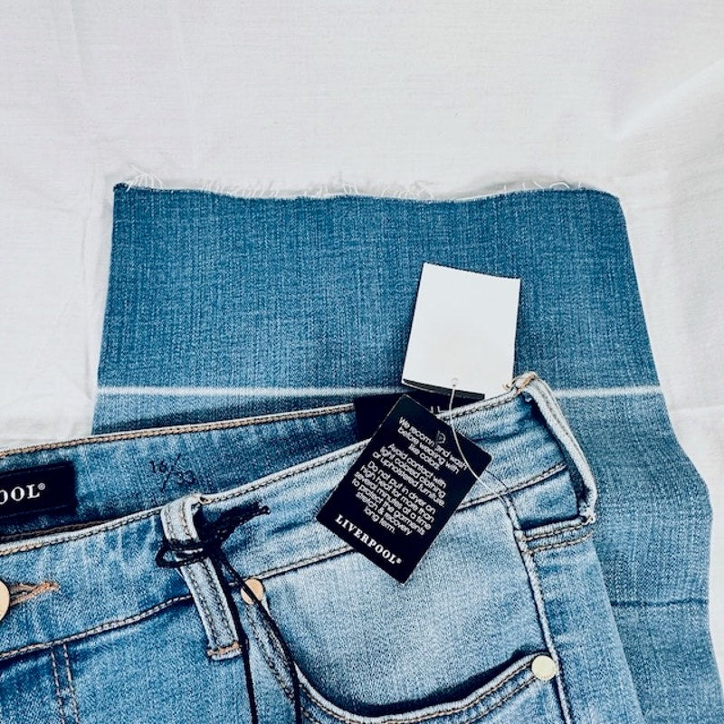 Liverpool Carter Crop Straight Jeans Release Hem Denim Blue Womens Size 16