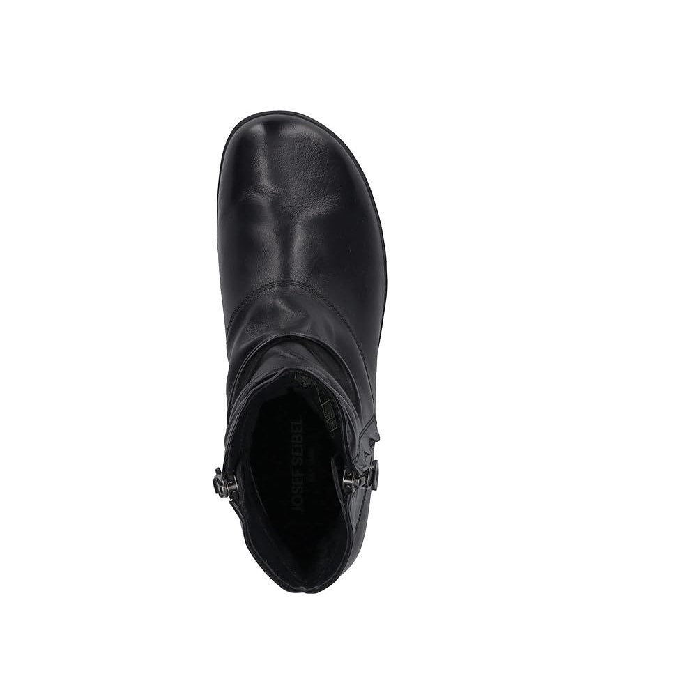 Josef Seibel Naly 24 Ankle Boots Leather Side Zipper Black Womens Size 36