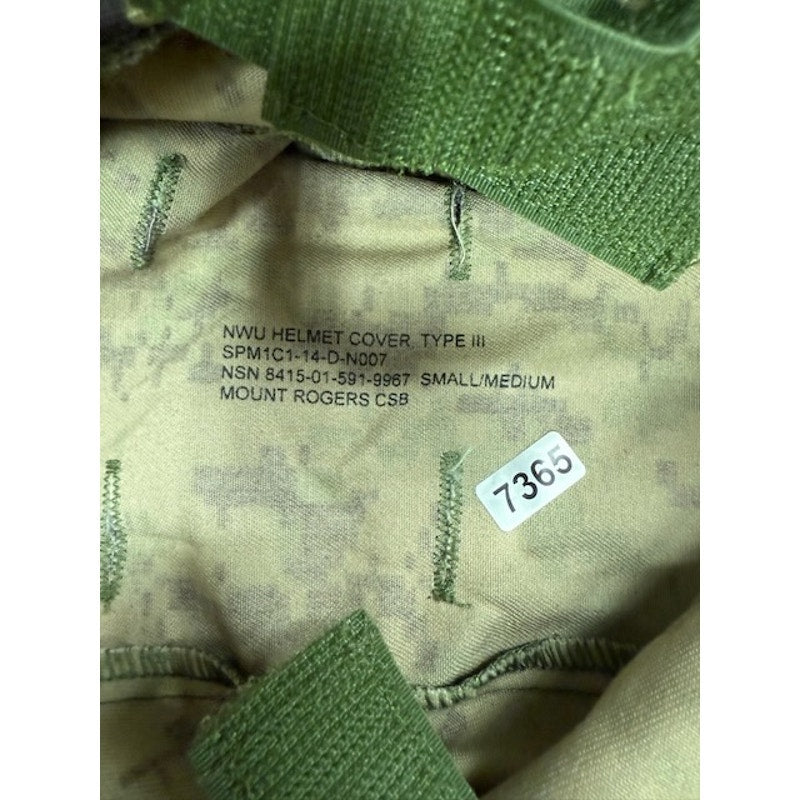Mount Rogers CSB USN NWU Type III Helmet Cover Camouflage Green Size S/M