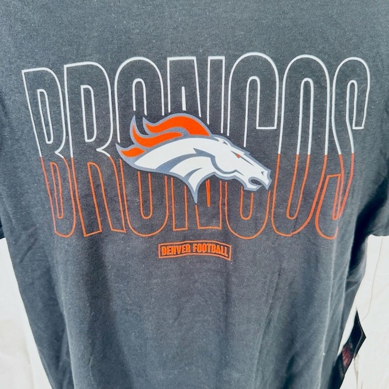 47 Brand NFL Denver Broncos Primary Logo T-Shirt Short Sleeves Black Mens L