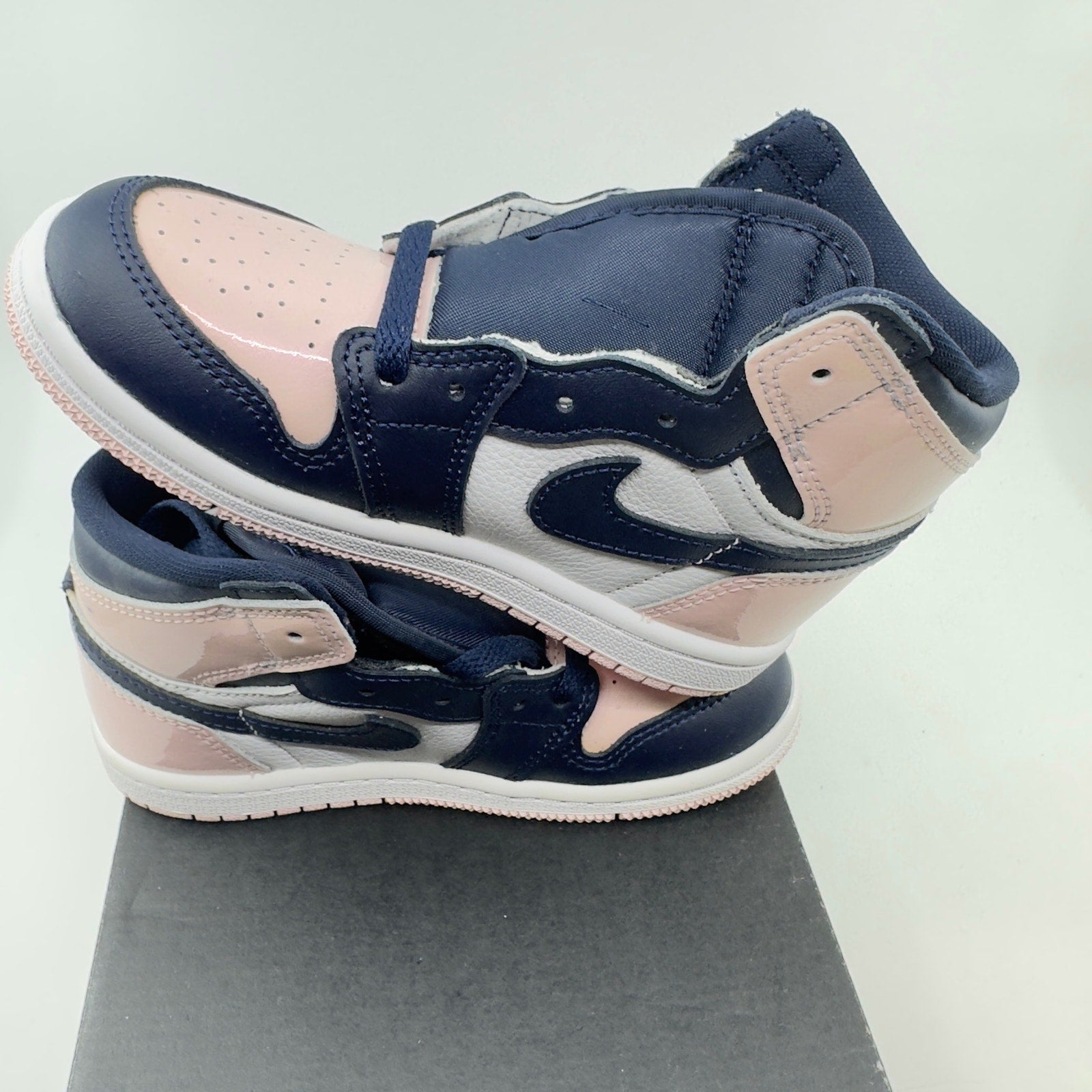 Nike Jordan 1 Retro High Og (TD) Mid Sneakers Atmosphere Obsidian White 10C