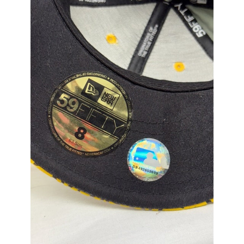 New Era 59FIFTY Fitted New York Yankees Monogram Print Yellow Unisex Size 8