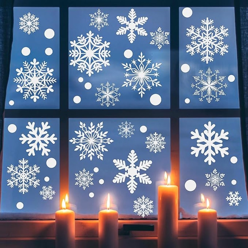 Partymall Christmas Snowflake Window Clings Stickers Holiday Decor Blue
