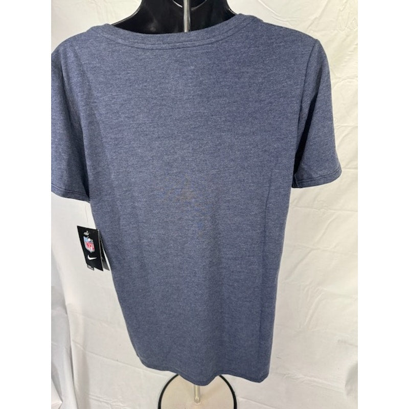 Nike New England Patriots Team Striped T-Shirt Short Sleeves Blue Womens L