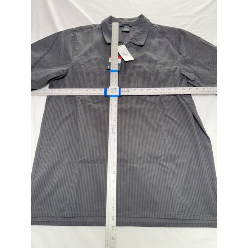 Nike SB Dri-Fit Button-Up Skate Shirt Short Sleeve Striped Black Mens Size L