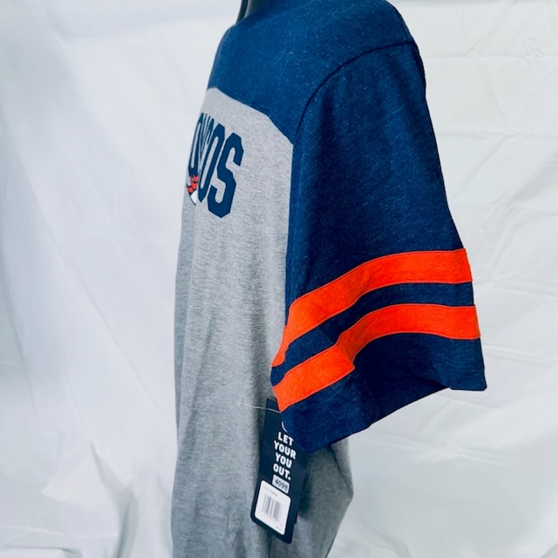 47 Brand Denver Broncos Versus Club T-Shirt Heathered Gray Orange Mens Large