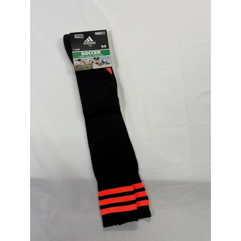 Adidas Copa Zone Cushion Soccer Socks Black/Infrared Size M M 5-8.5/W 5-9.5