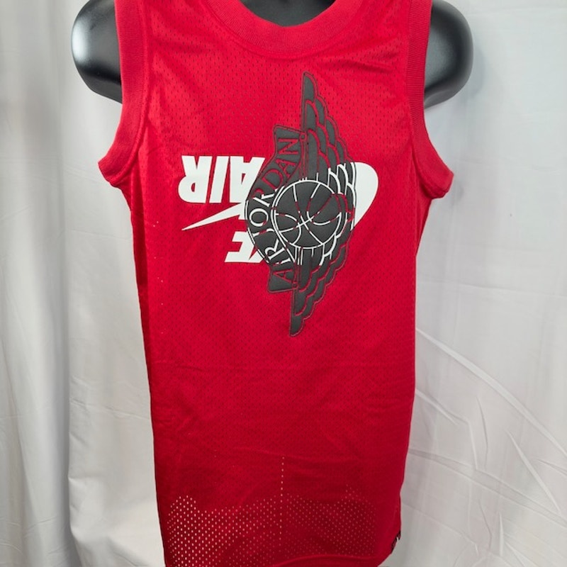 Nike Air Jordan Flight Wings Mesh Jersey Heavyweight Backwards Red Mens Size S