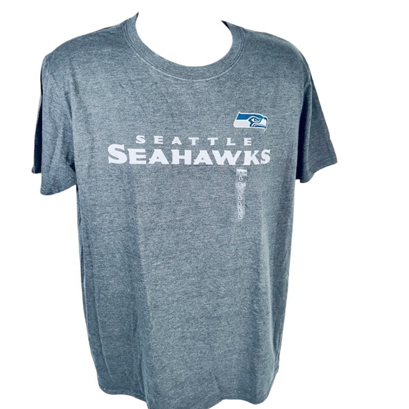Majestic Seattle Seahawks Double Down T-Shirt Short Sleeve Crewneck Gray Mens L