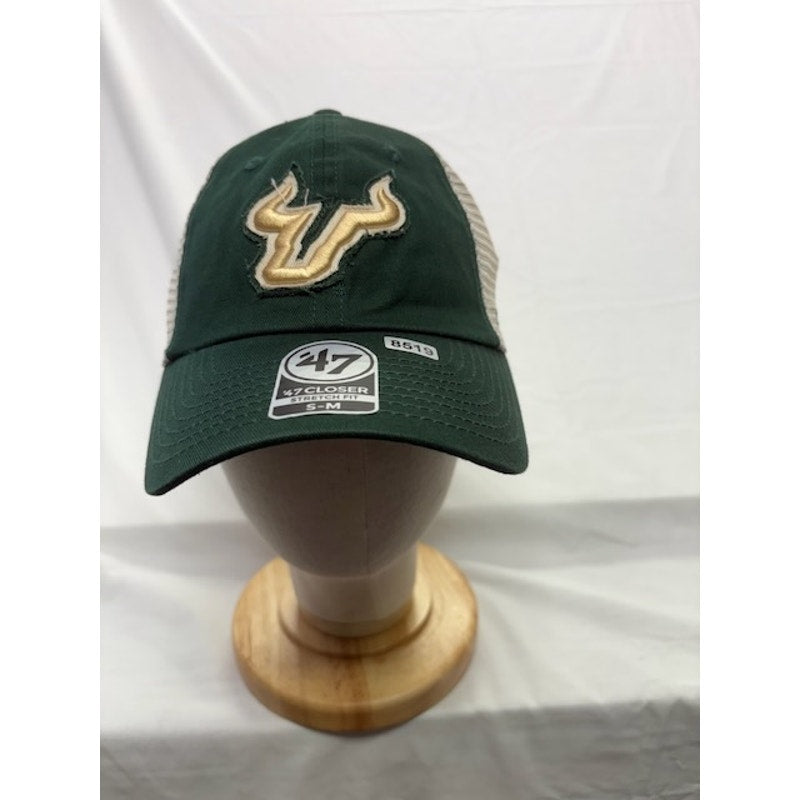 47 Brand South Florida Bulls Closer Stretch Hat NCAA USF Green Unisex S/M