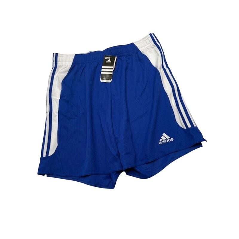 Adidas Football Soccer Shorts Clima365 Elastic Waist Blue/White Mens Sz 2XL