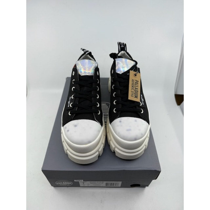 Palladium Revolt Lo Tx Platform Boots 97243-016-M Black White Womens Size 7