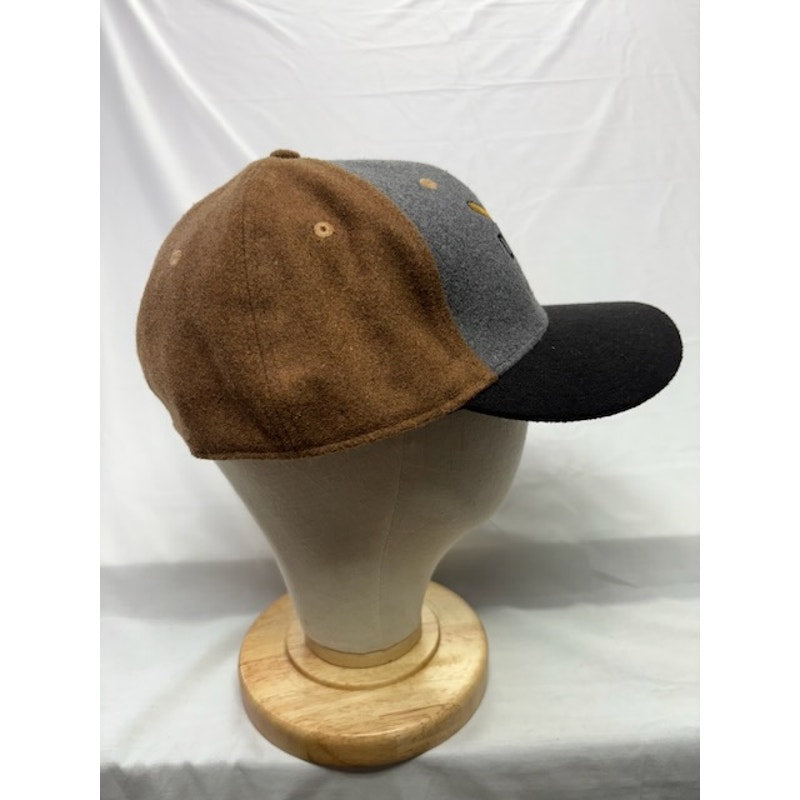Billy Reid Wool Baseball Hat Leather Strap Cap Gray Brown Adult Size L/XL