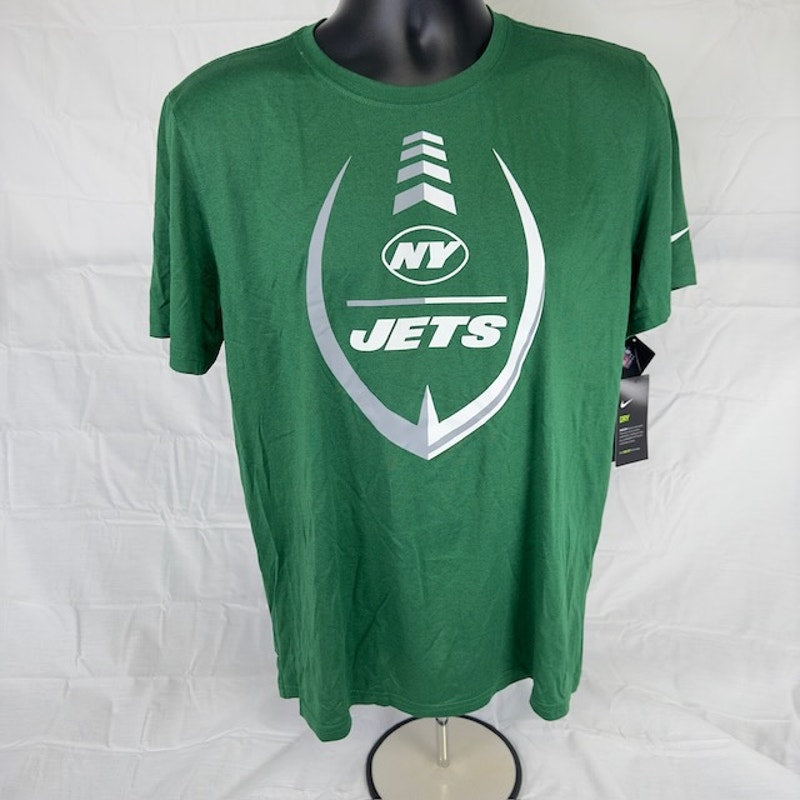 Nike New York Jets Icon Legend T-Shirt Dri Fit Short Sleeves Green Mens Size L