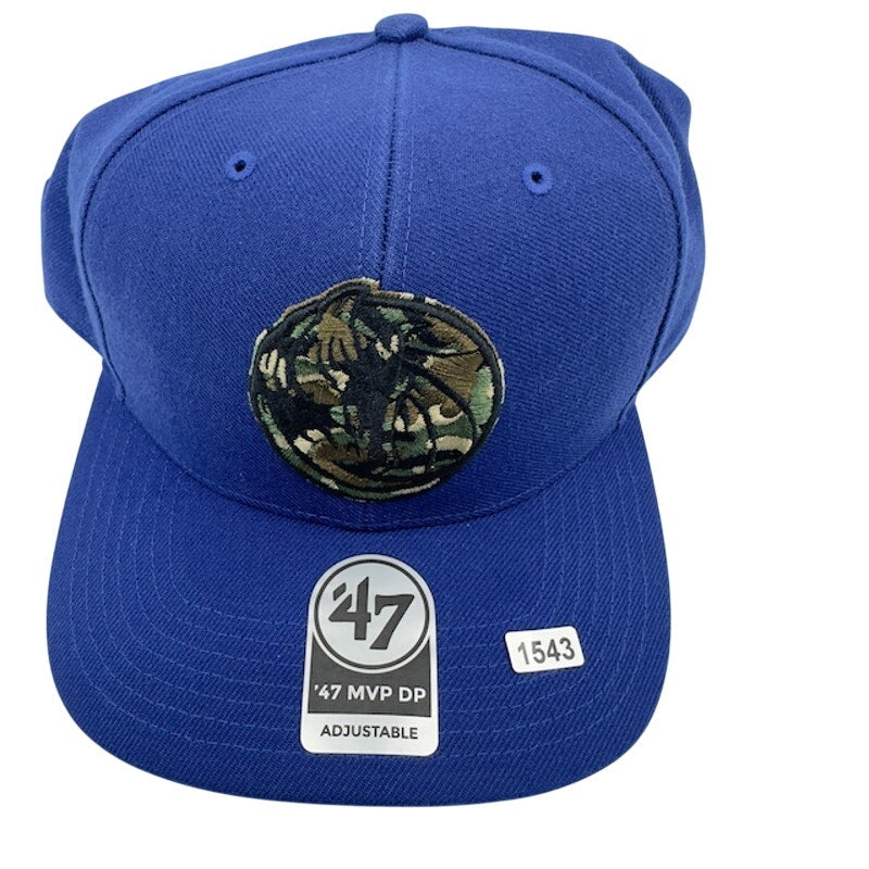47 Brand Mens NBA MVP DP Dallas Mavericks Team Logo Adjustable Cap Royal Blue