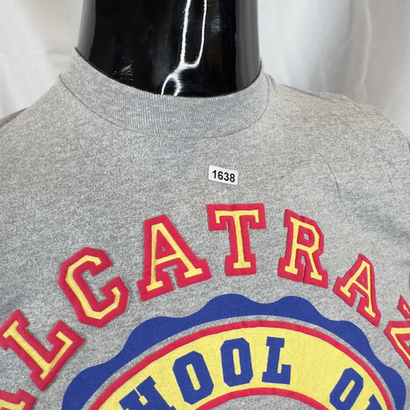 Fruit Of The Loom Alcatraz School Of Hard Knocks Graphic Tee Heather Gray Mens M
