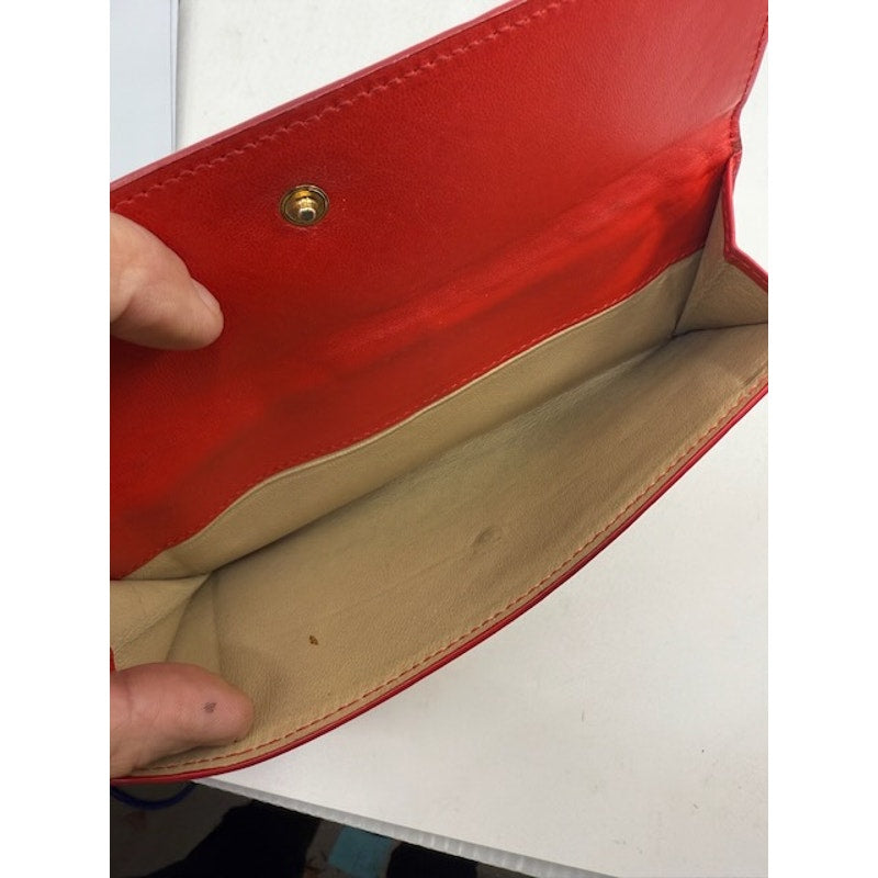Bottega Veneta Intrecciato Flap Continental Woven Wallet Leather Orange/Red
