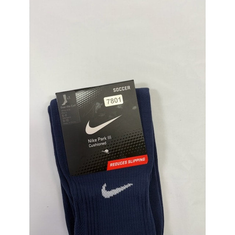 Nike Park III Cushioned SOCCER Socks 1 Pair Over Calf Mens 6-8 Womens 6-10