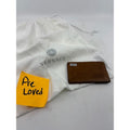 Gianni Versace Leather Card Holder Wallet Slim Bifold Embossed Logo Brown Unisex
