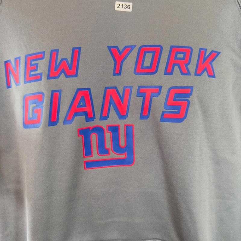 NFL New York Giants Geo Fused Pullover Hoodie Long Sleeves Gray Mens Size L
