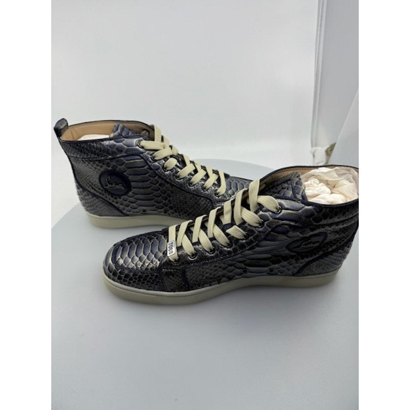 Christian Louboutin Python Rantus Orlato High Top Sneakers Blue Mens Size 12