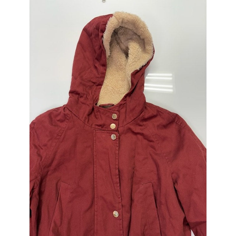 Collection B Hooded Anorak Jacket Twill Full-Zip Brick Junior Womens Size S