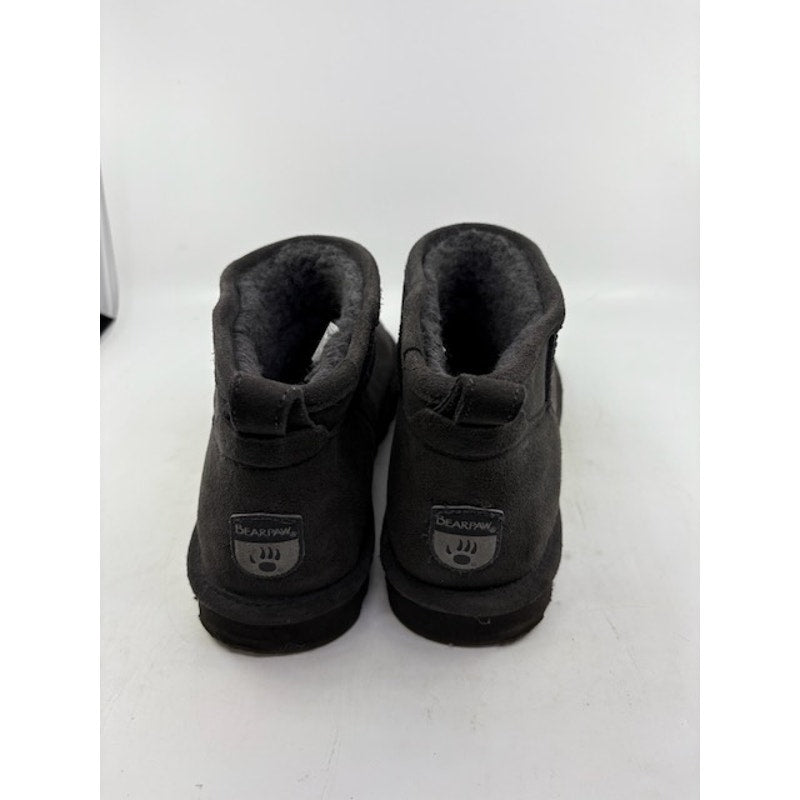 Bearpaw Shorty Ankle Suede Boot Wool Blend Lining Silp-On GraphiteWomens Size 13