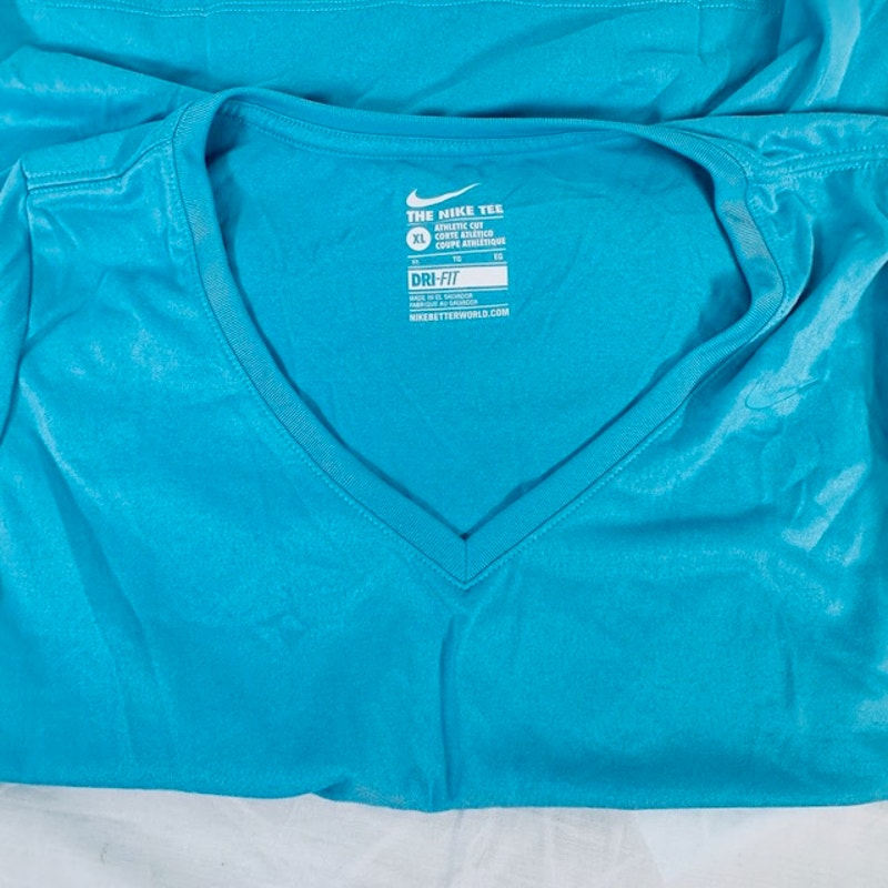 Nike Legend V-NECK 2.0 T-Shirt Short Sleeves Dri Fit Omega Blue Womens XL
